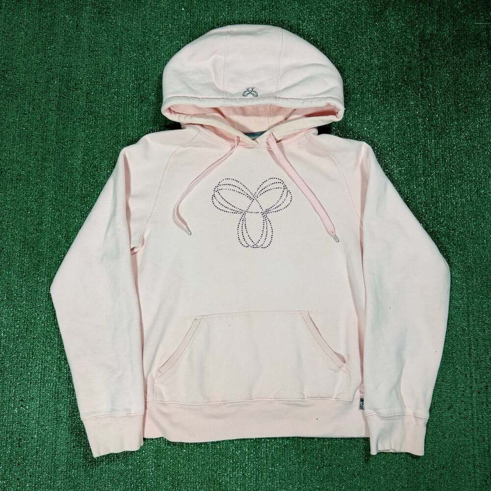 Womens TNA Pink Hoodie Rhinestone Logo Drawstring XL